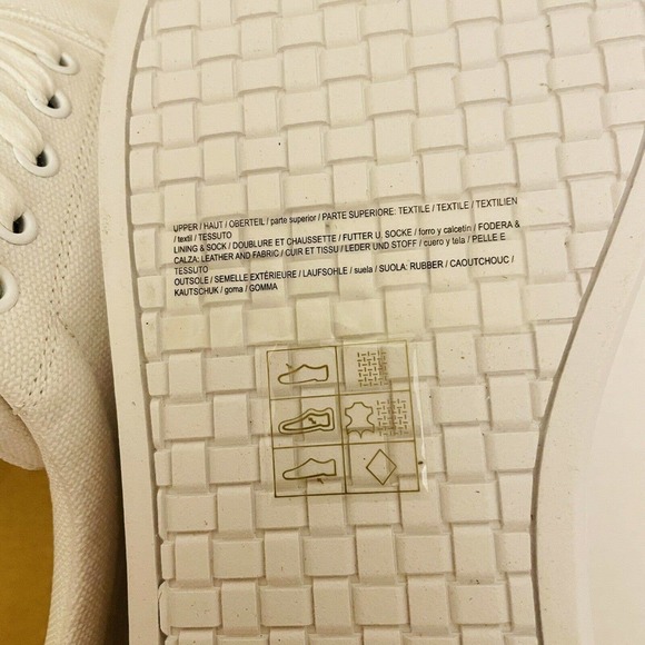 206 Collective Men's Mark Lace Up Canvas White Sneaker Various Sizes. - Picture 7 of 8